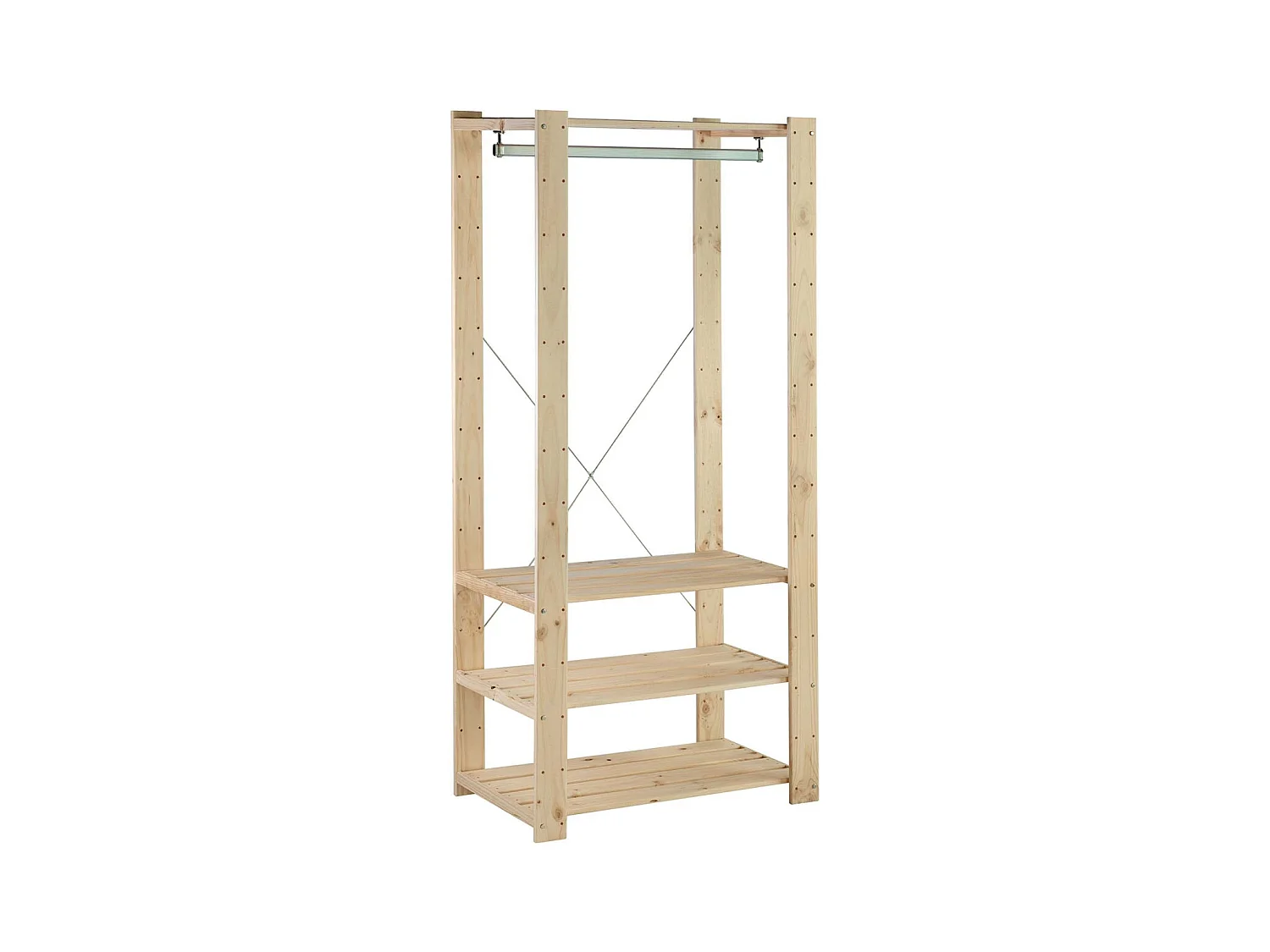 Penderie en pin massif Evolution Hauteur 174 cm