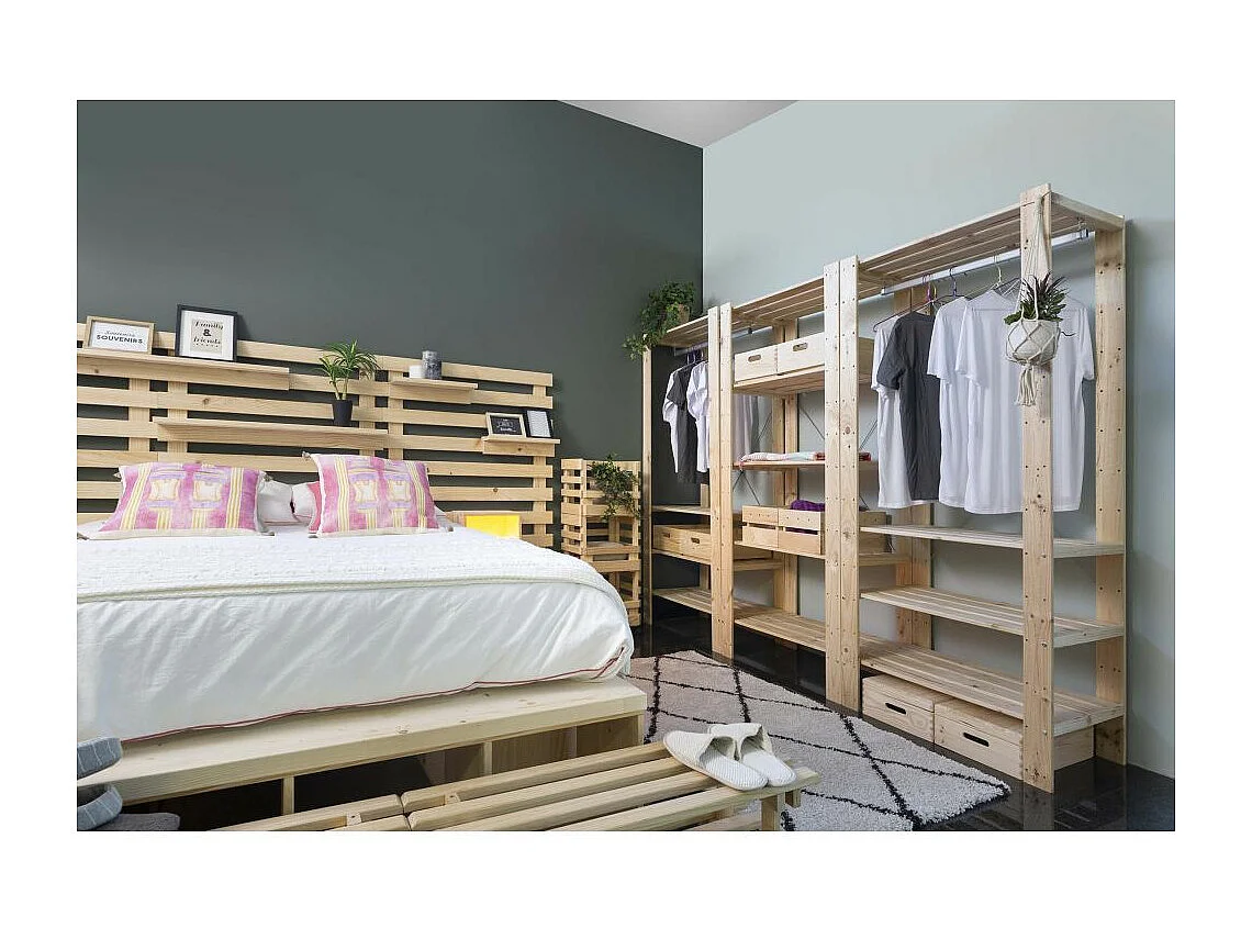 Penderie en pin massif Evolution Hauteur 174 cm