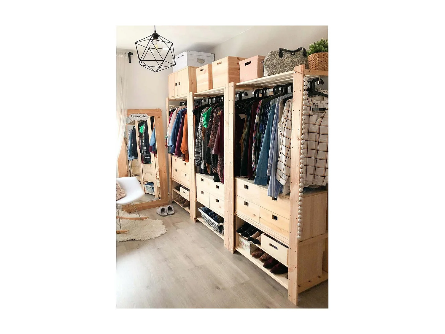 Penderie en pin massif Evolution Hauteur 174 cm