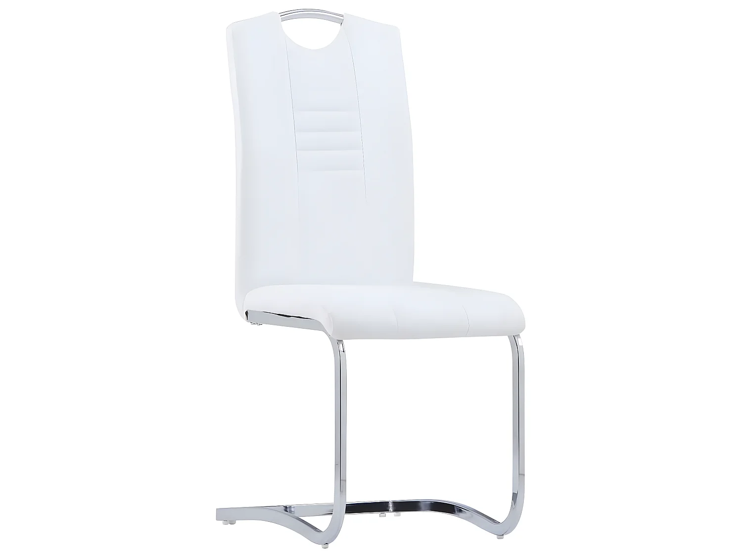 Lot de 4 chaises de salle à manger cuisine cantilever design moderne synthétique blanc CDS021349