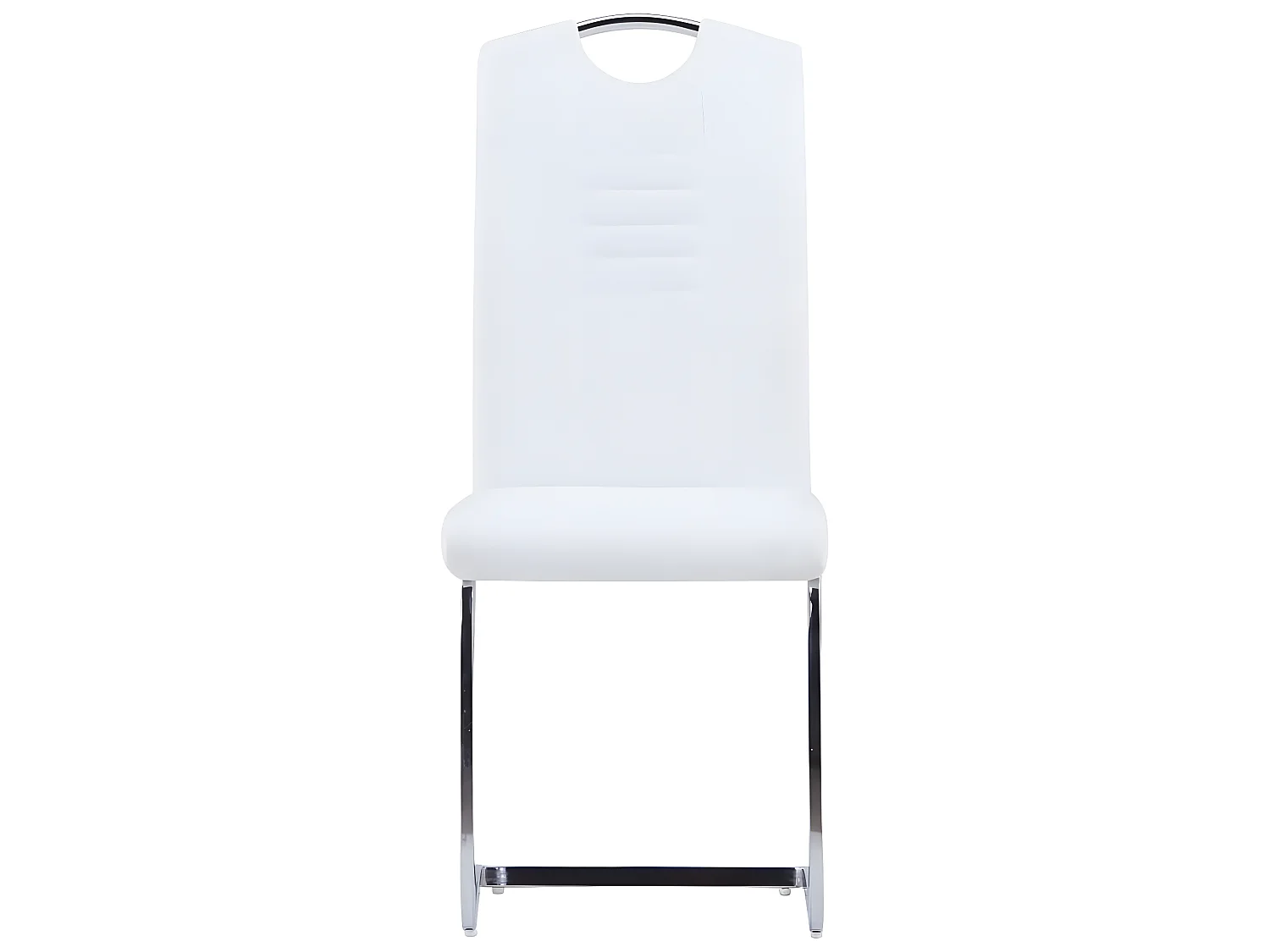 Lot de 4 chaises de salle à manger cuisine cantilever design moderne synthétique blanc CDS021349