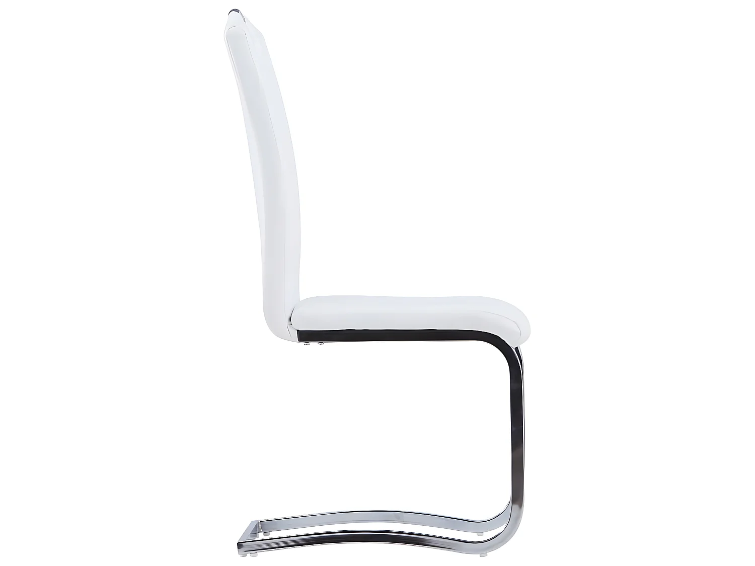 Lot de 4 chaises de salle à manger cuisine cantilever design moderne synthétique blanc CDS021349