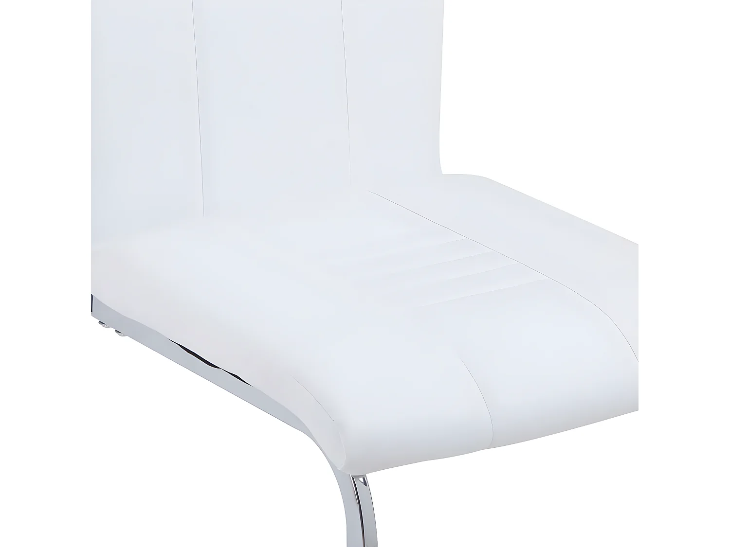 Lot de 4 chaises de salle à manger cuisine cantilever design moderne synthétique blanc CDS021349