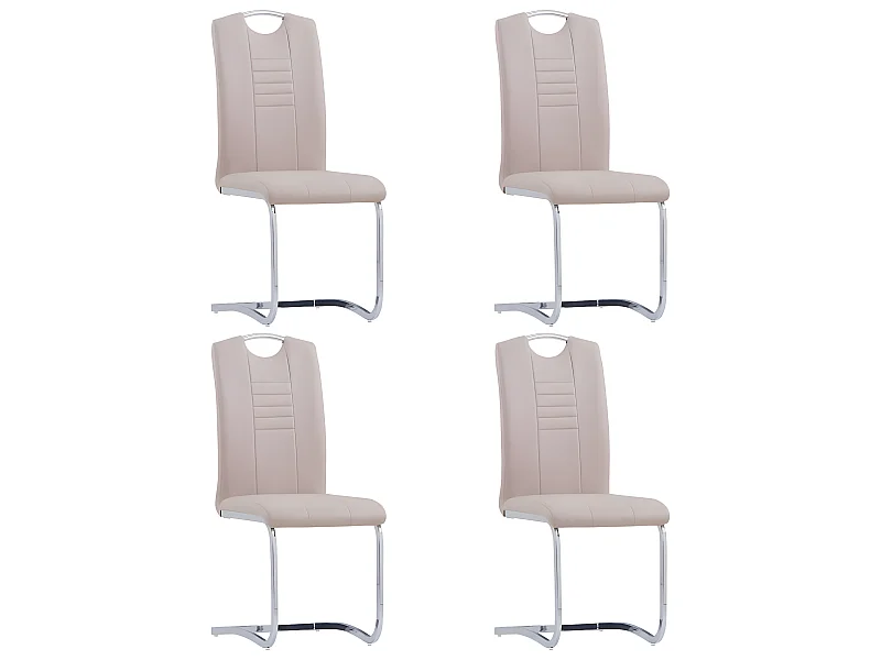 Lot de 4 chaises de salle à manger cuisine cantilever design moderne synthétique cappuccino CDS021356