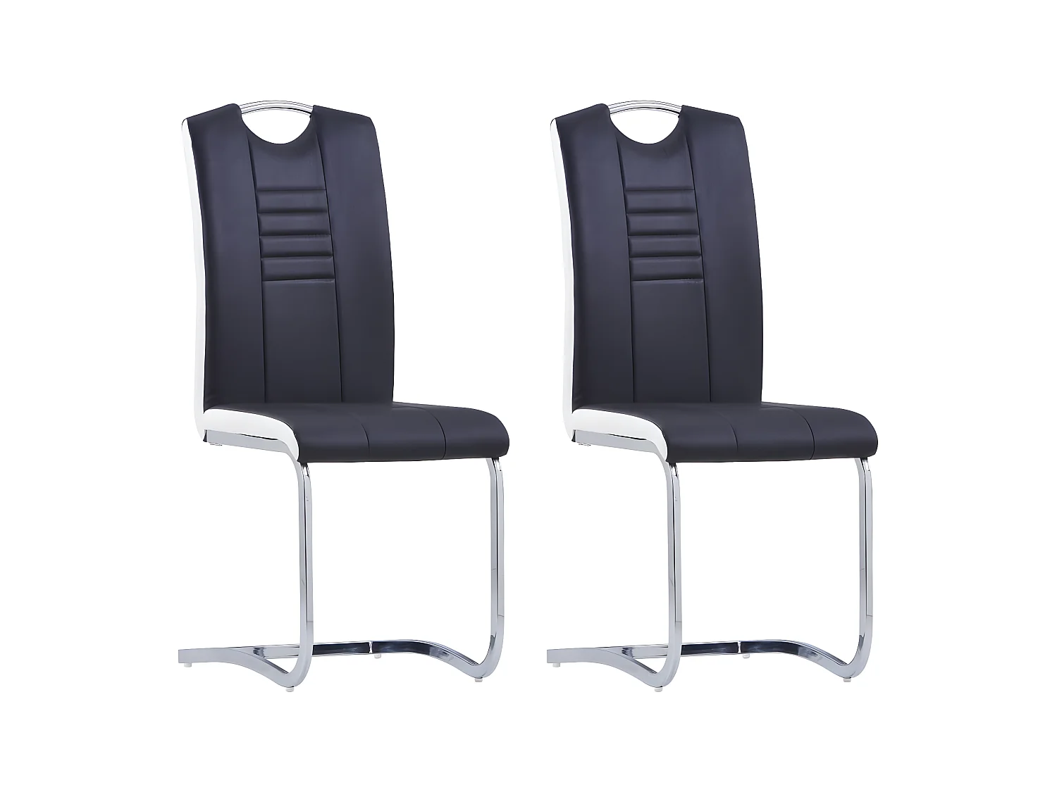 Lot de 2 chaises de salle à manger cuisine cantilever design moderne synthétique noir CDS020377