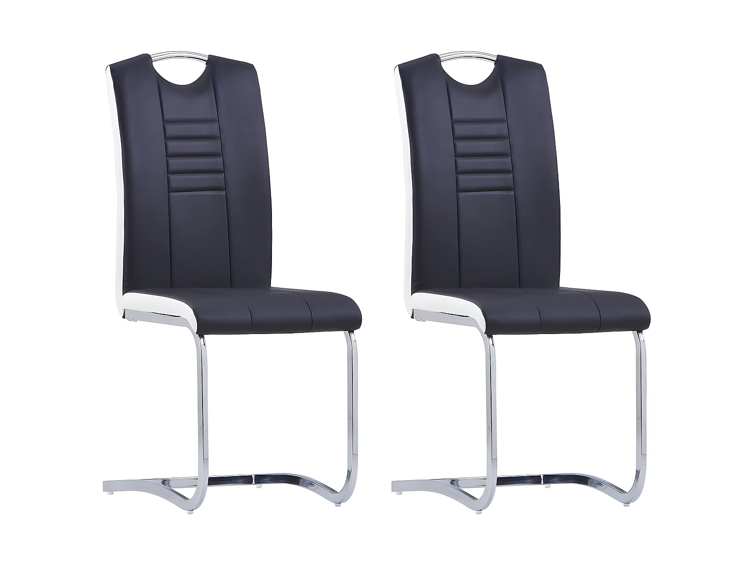 Lot de 2 chaises de salle à manger cuisine cantilever design moderne synthétique noir CDS020377