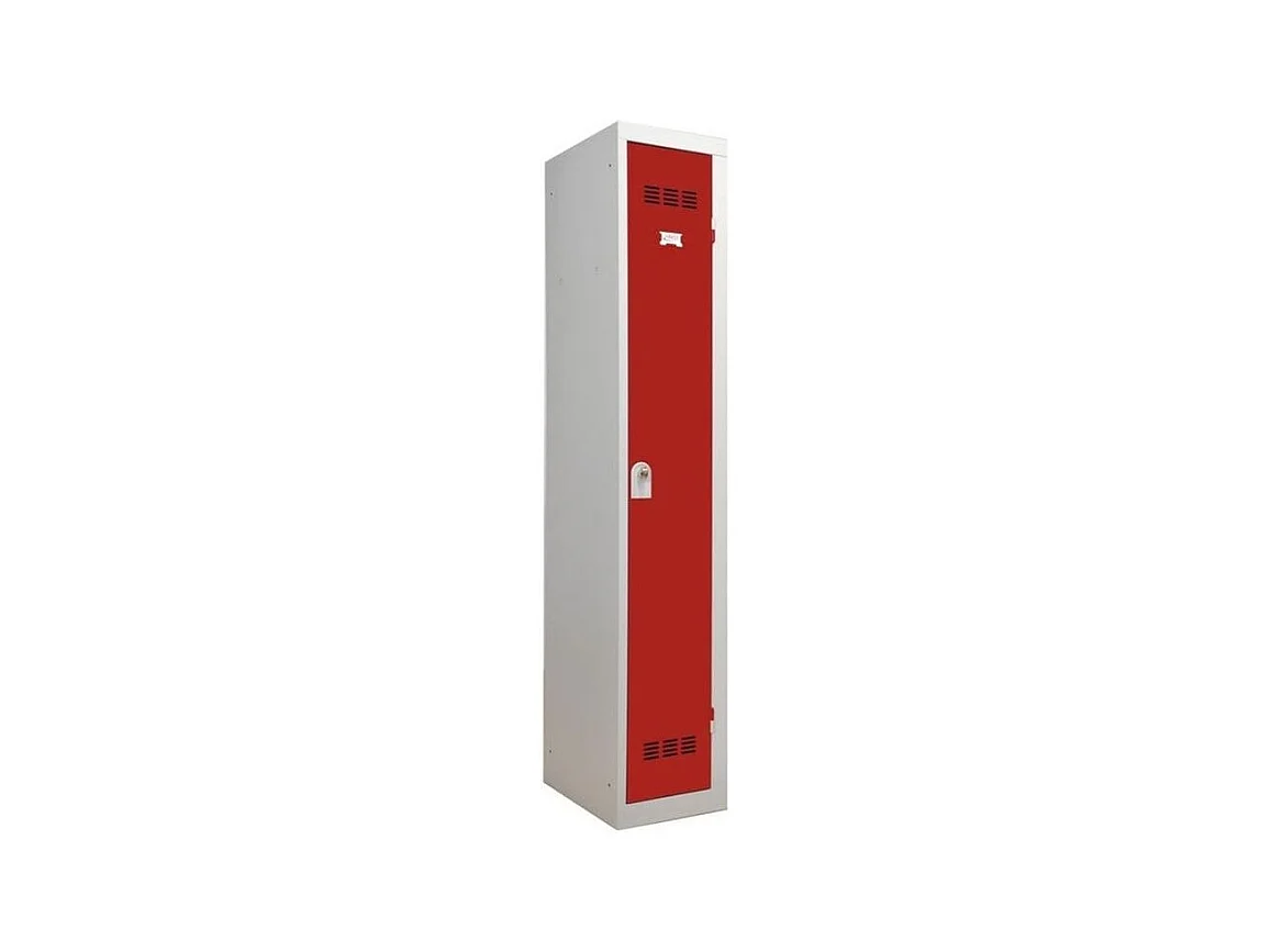 Vestiaire industriel métal rouge 1 porte L31xH185xP51