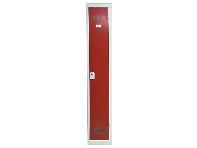 Vestiaire industrie en acier 1 porte Valeo L30xH180xP50 – Fonctionnalité et Robustesse-Rouge