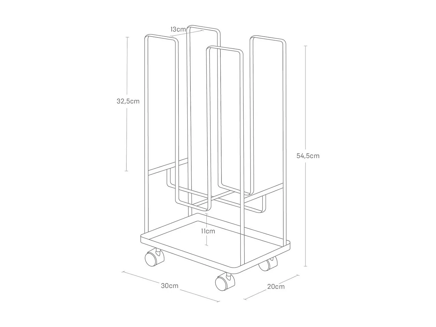Etagère de rangement en métal spécial cartons Organizer