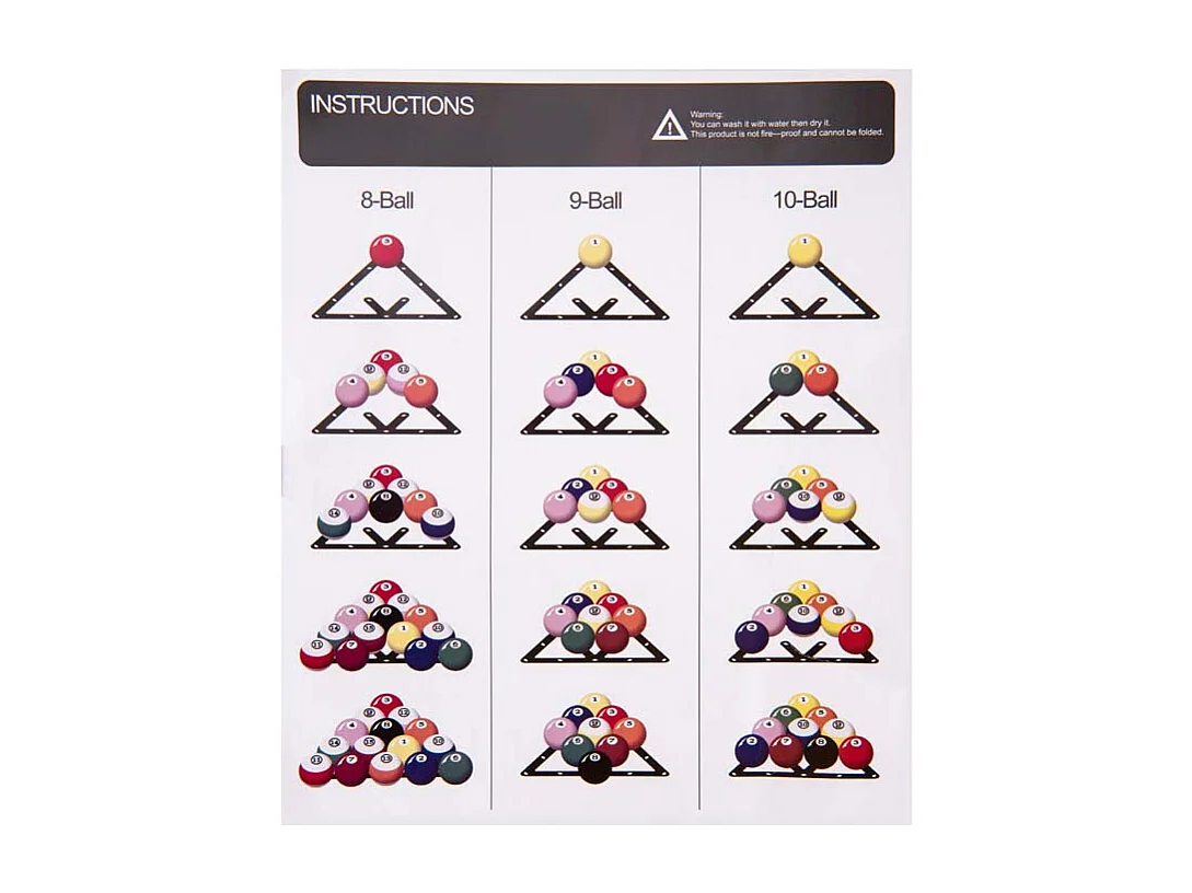 Lot de 6 Triangles de Positionnement "Billard" 24 cm Noir