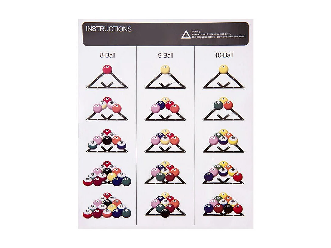 Lot de 6 Triangles de Positionnement "Billard" 24 cm Noir