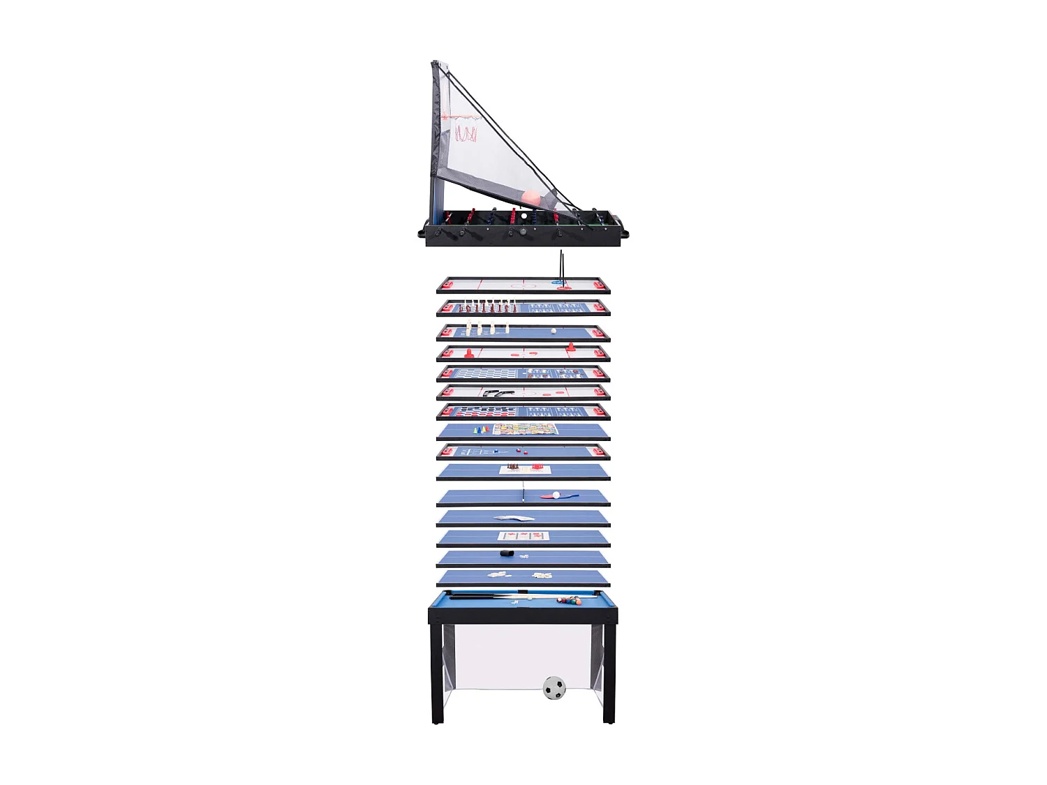 Table Multi-Jeux "20 en 1" 106cm Bleu