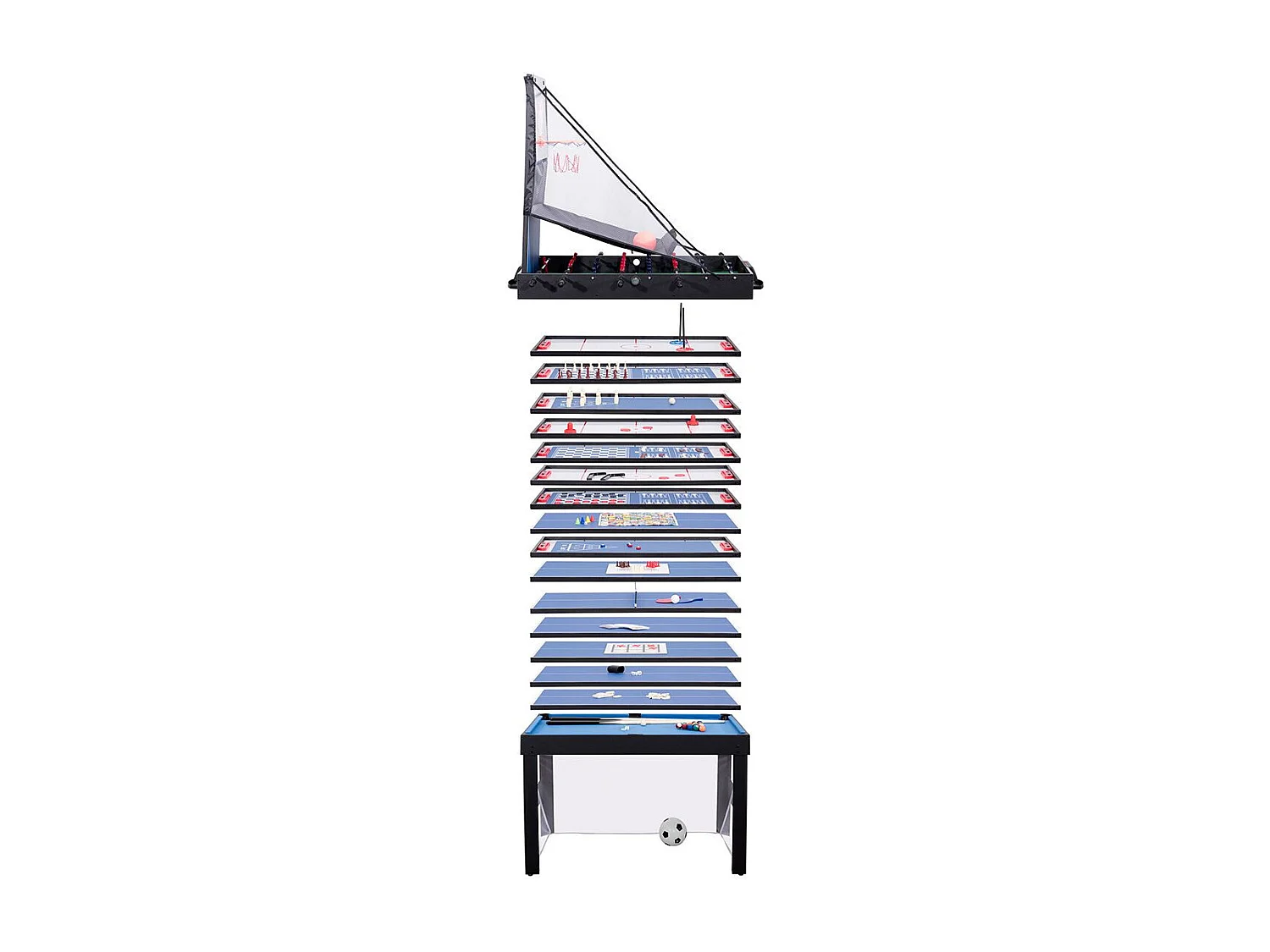 Table Multi-Jeux "20 en 1" 106cm Bleu
