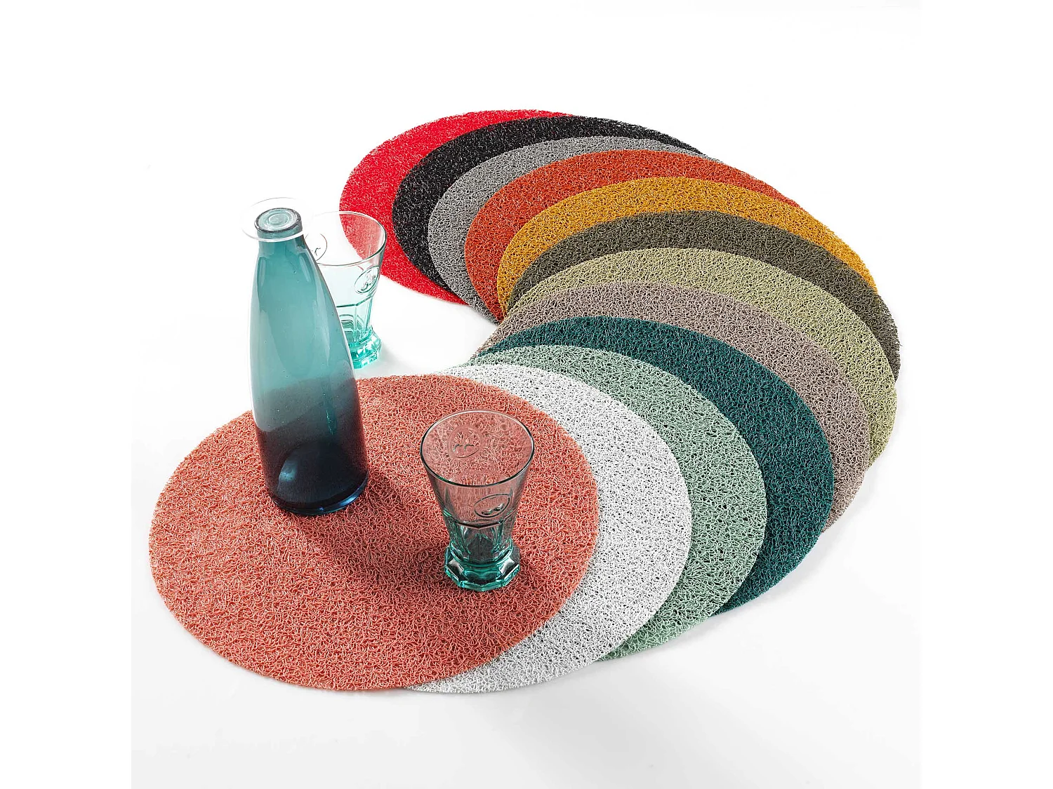 Set de table rond 38 cm pvc tortilla moutarde