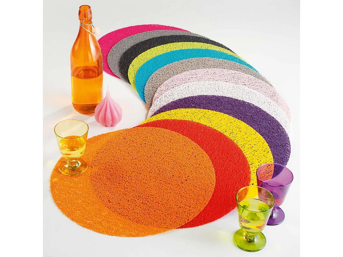 Set de Table Rond "Tortilla" 38cm Taupe