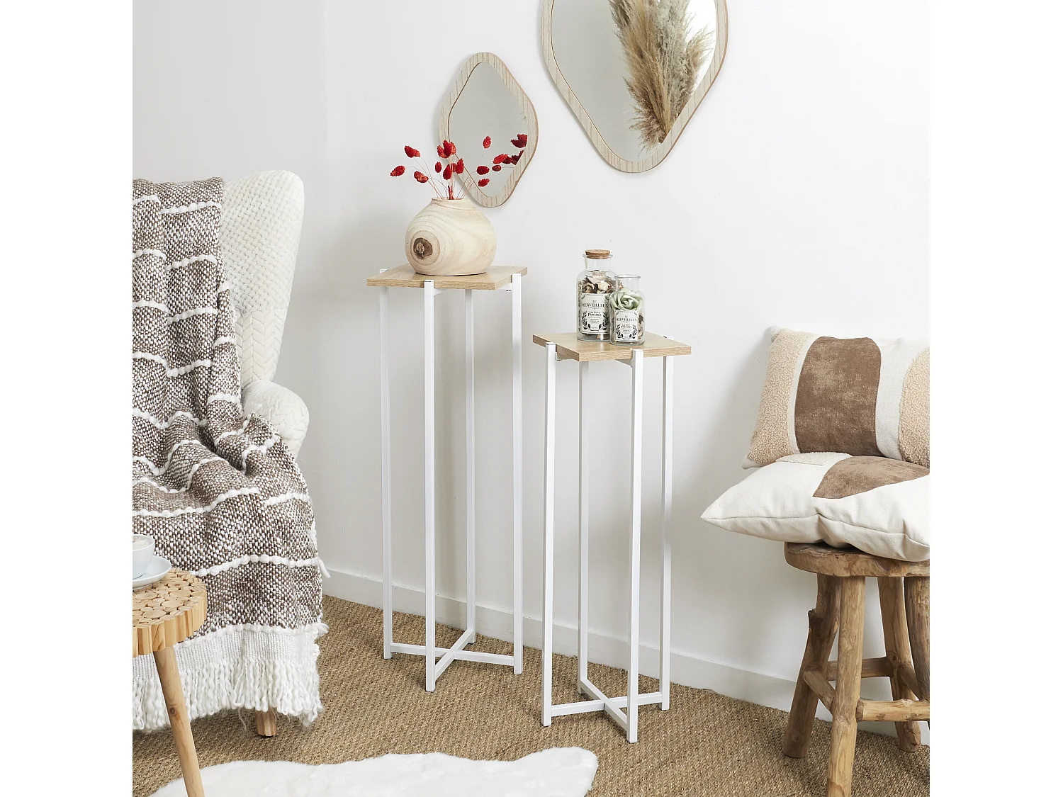 Sellette Blanc Loka X2 Blanc, Marron