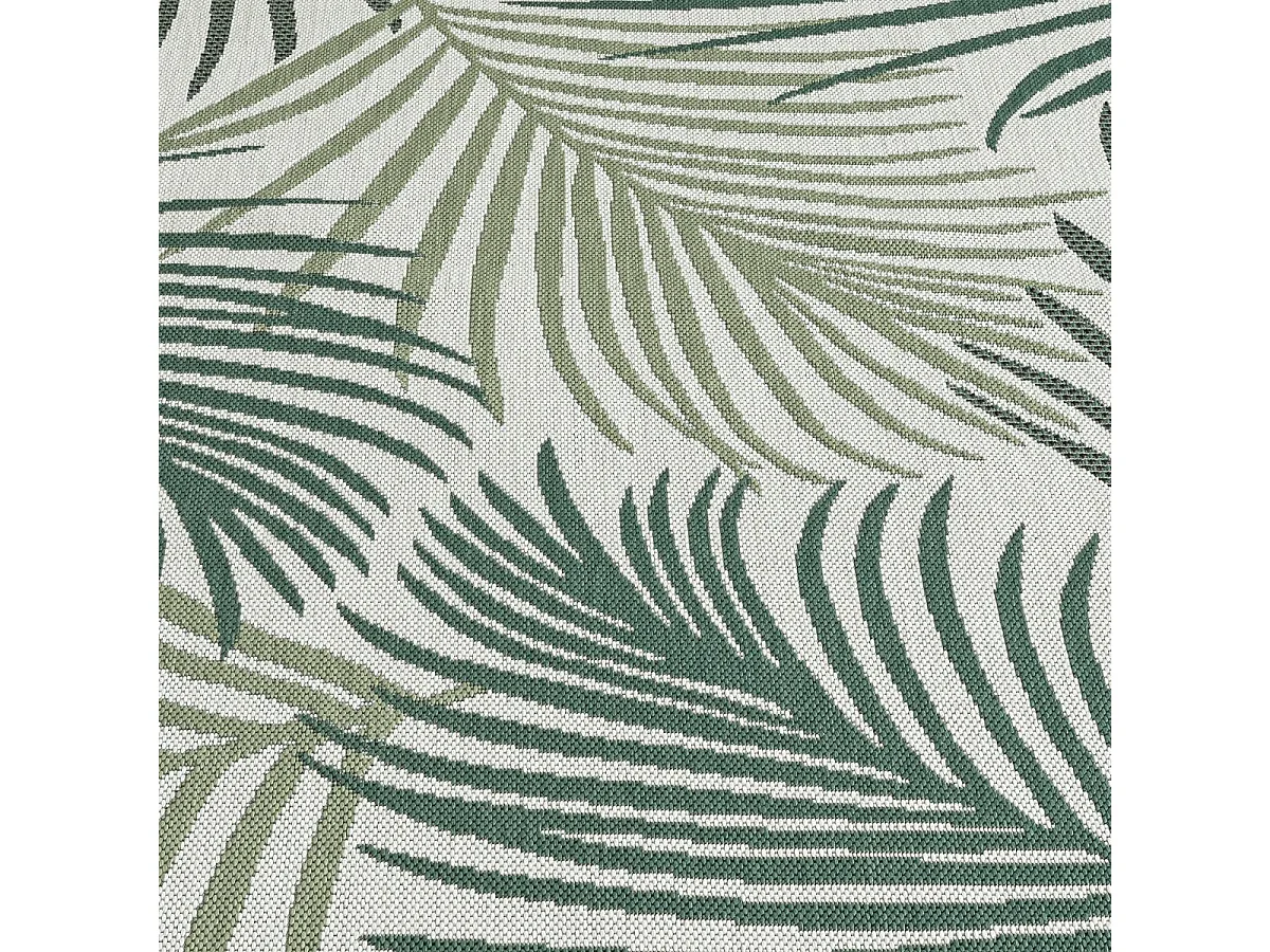 Tapis extérieur 120x170 tissé kilim vert et vert clair GREENLEAF