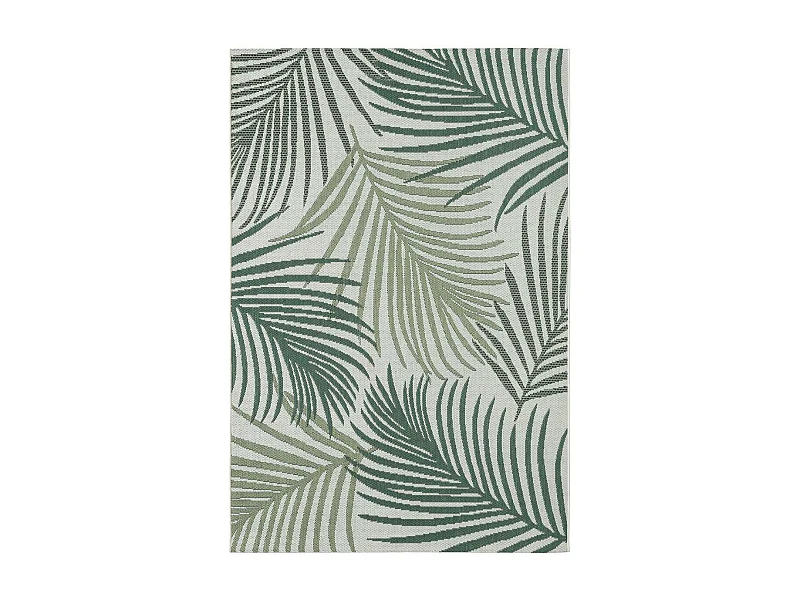 Tapis extérieur 120x170 tissé kilim vert et vert clair GREENLEAF