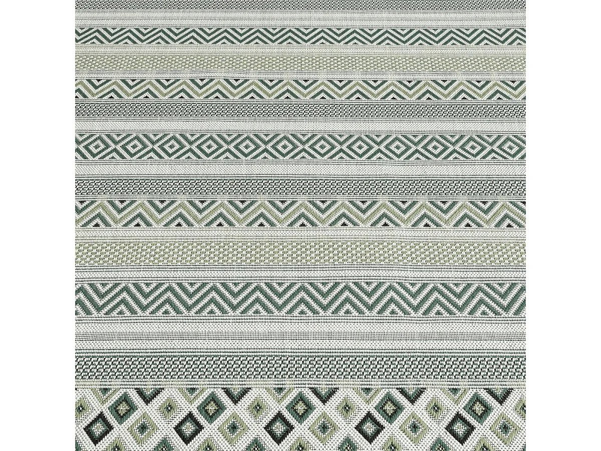 Tapis extérieur 80x150 tissé kilim vert et vert clair RAYA