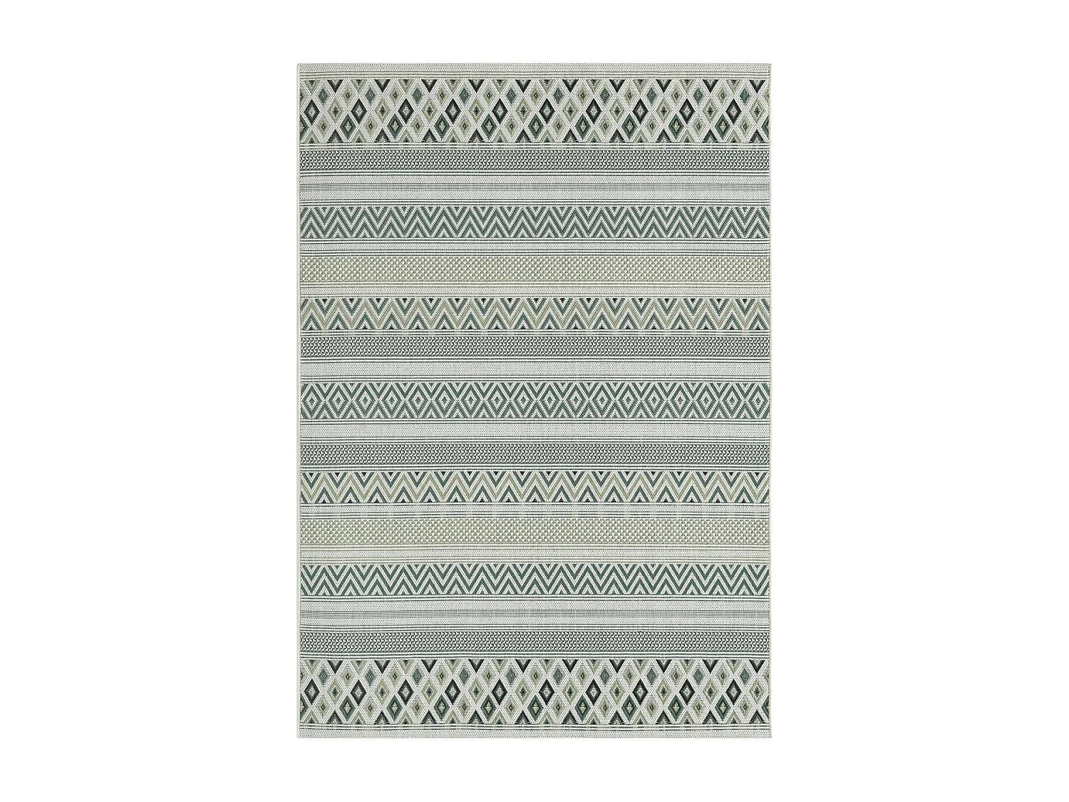 Tapis extérieur 80x150 tissé kilim vert et vert clair RAYA