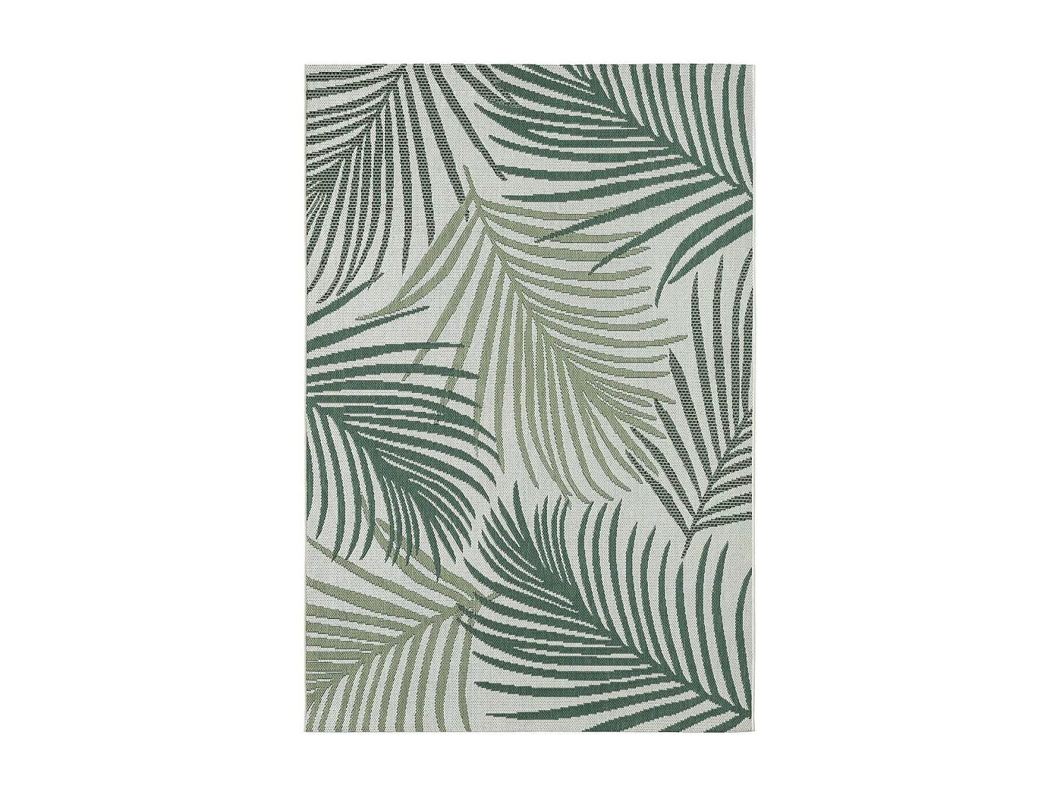 Tapis extérieur 160x220 tissé kilim vert et vert clair GREENLEAF