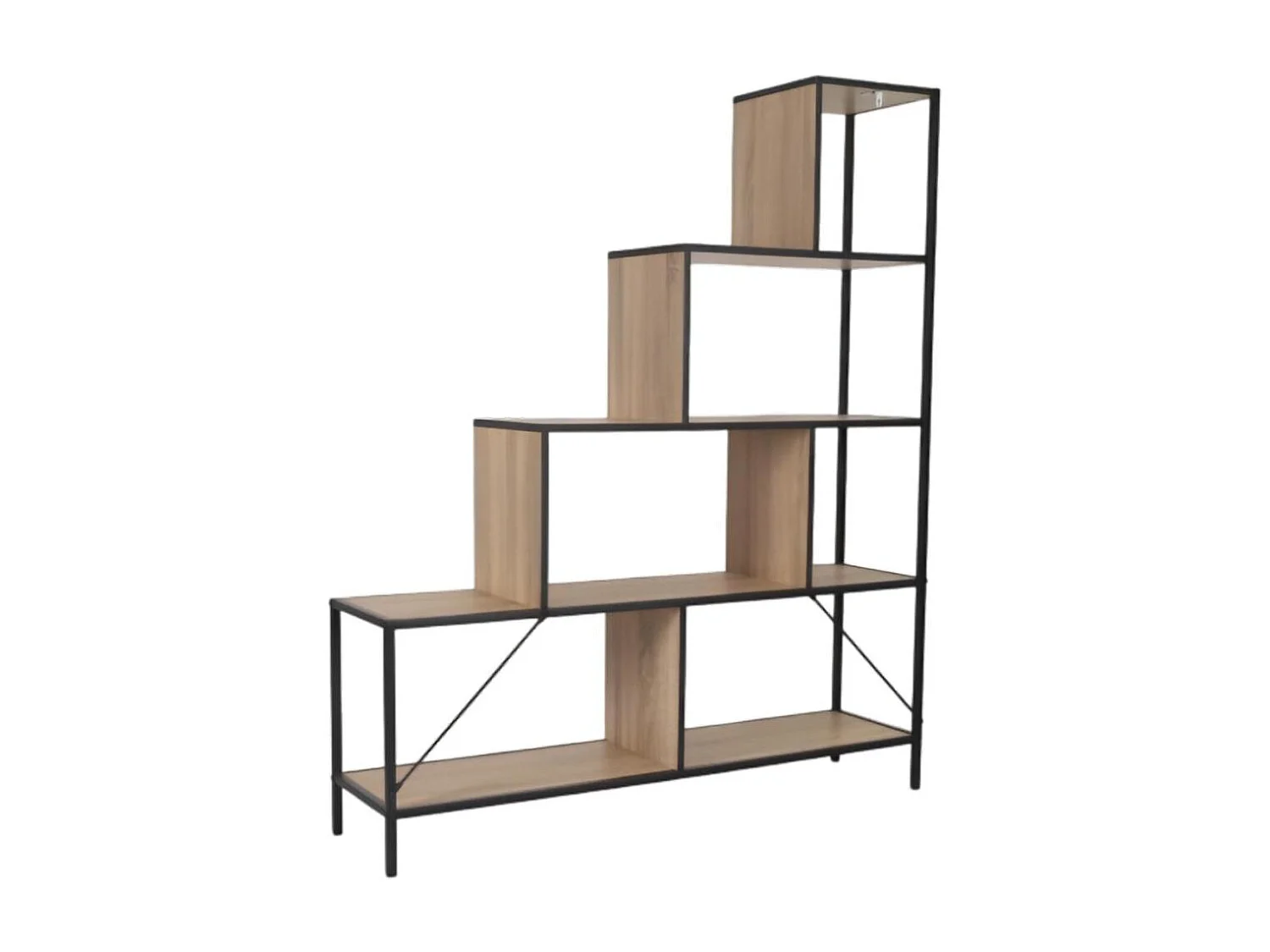 Etagere Escalier Edison H146cm Noir, Marron