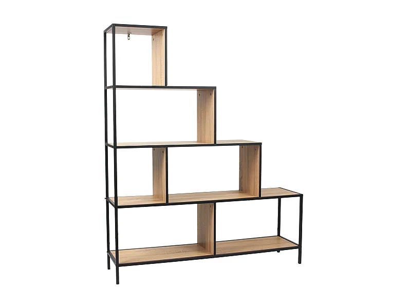 Etagere Escalier Edison H146cm Noir, Marron