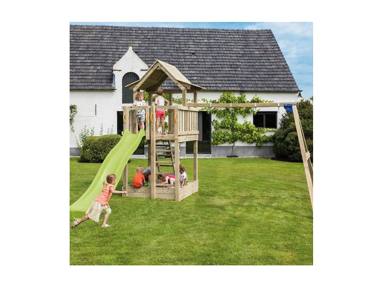 Glissière de toboggan en PEHD Tsuri 290 cm Vert lemon