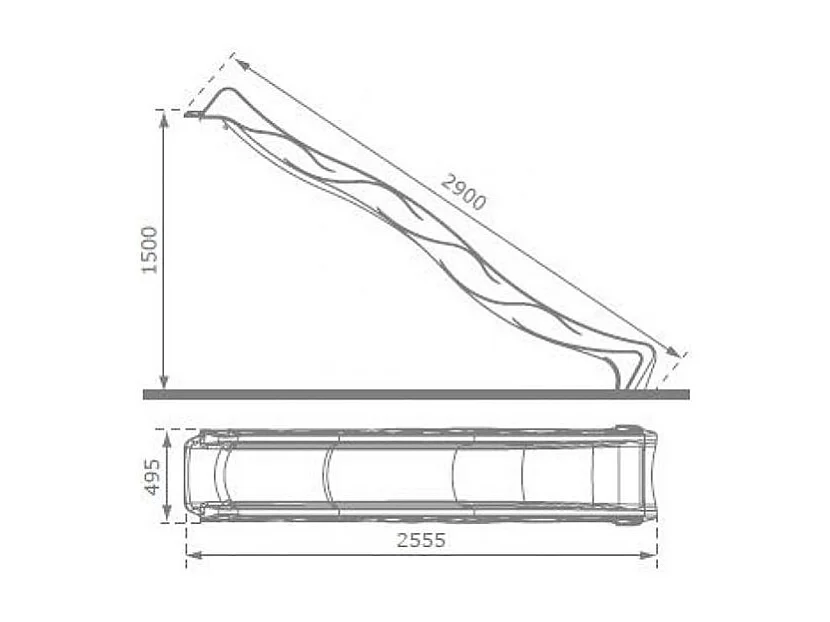 Glissière de toboggan en PEHD Tsuri 290 cm Anthracite