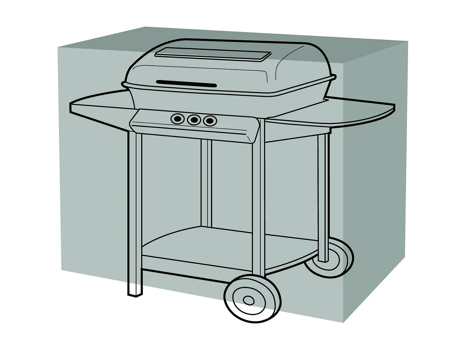 Cubierta de barbacoa rectangular de 155 cm de largo