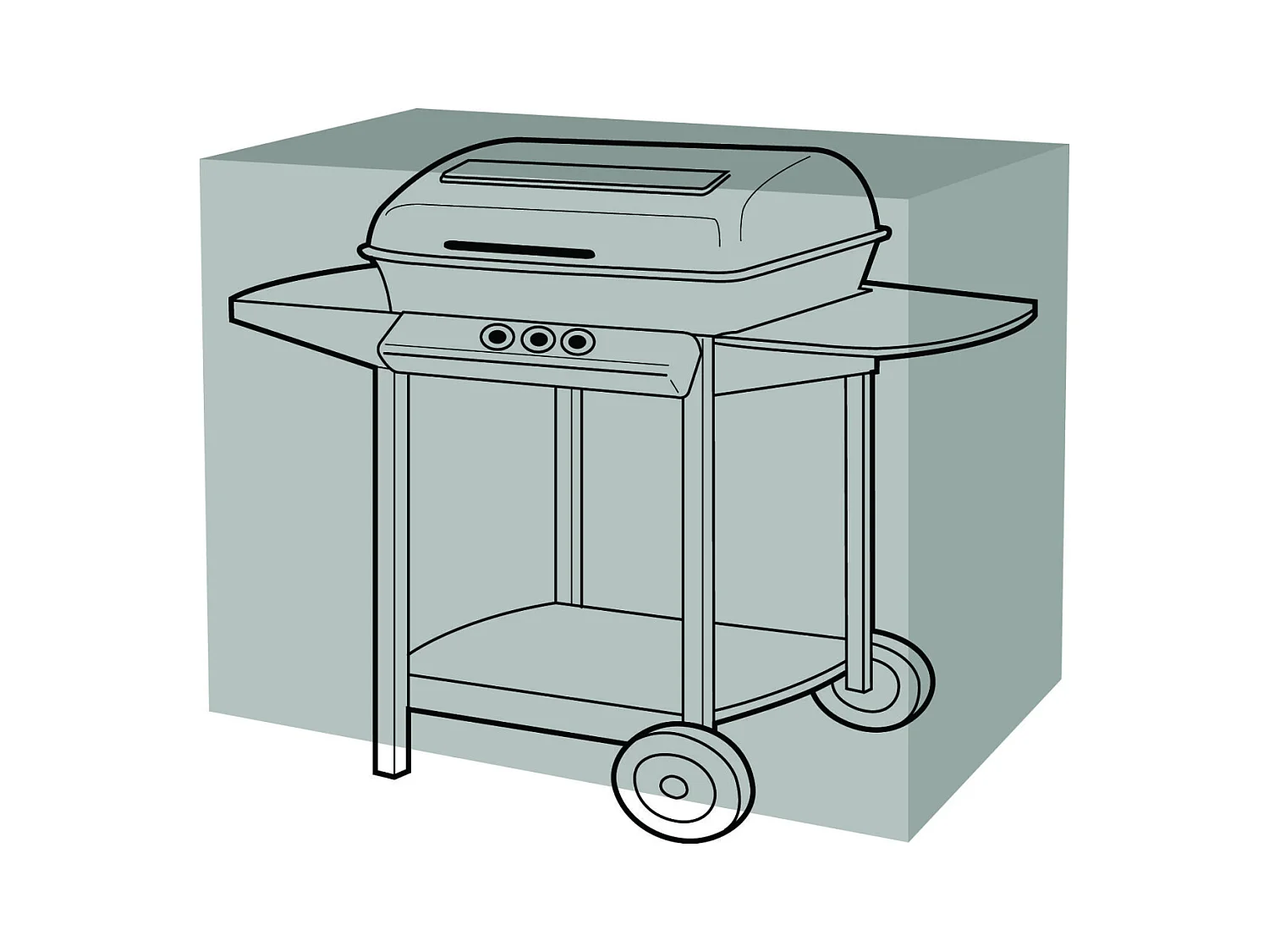 Housse de protection barbecue rectangulaire 155 cm de long