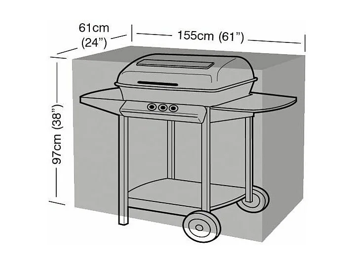 Housse de protection barbecue rectangulaire 155 cm de long