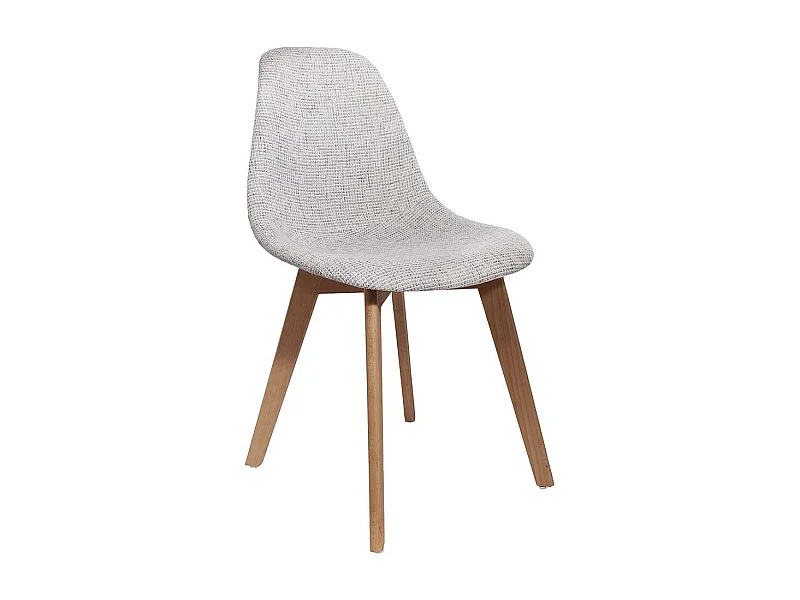 Chaise scandinave assise grosse maille Gris clair