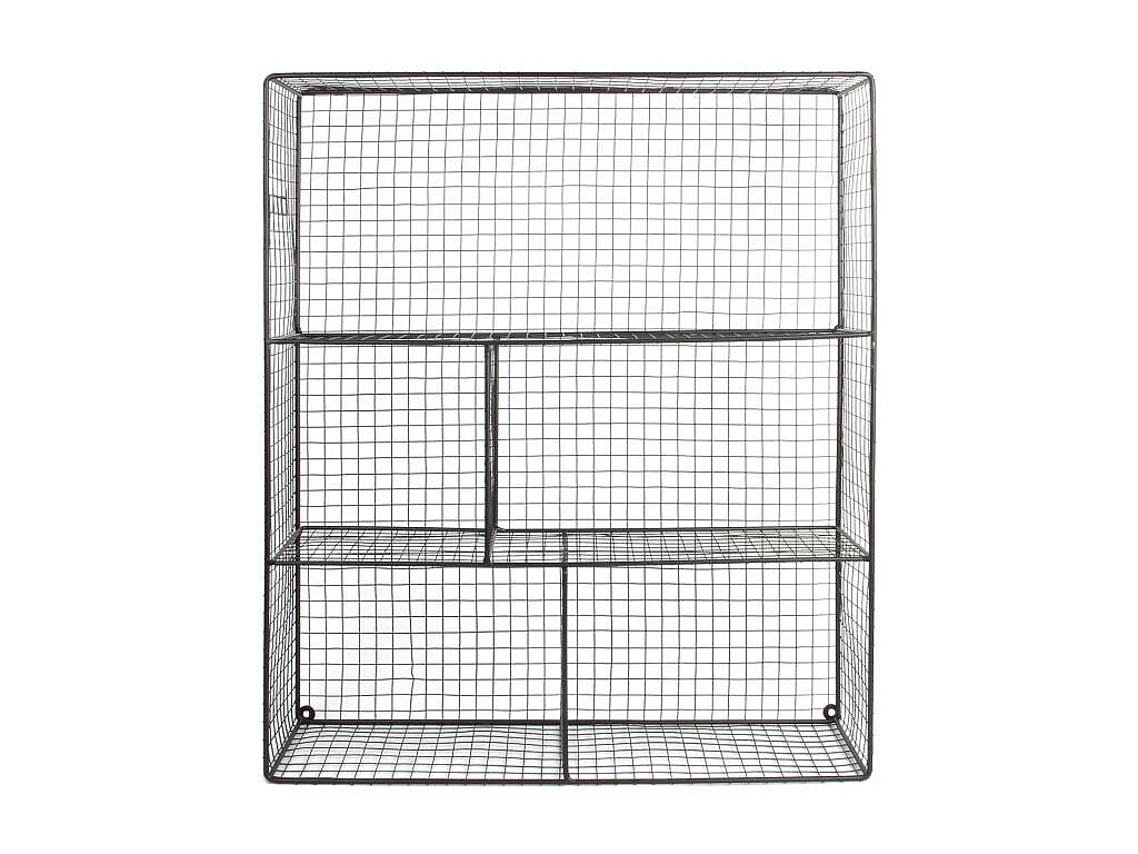 Étagère Murale 3 Niveaux "Grillage" 60cm Noir