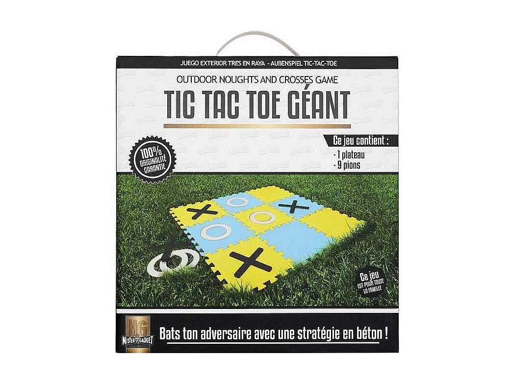 Jeu extérieur morpion géant en plastique 32 x 32 cm