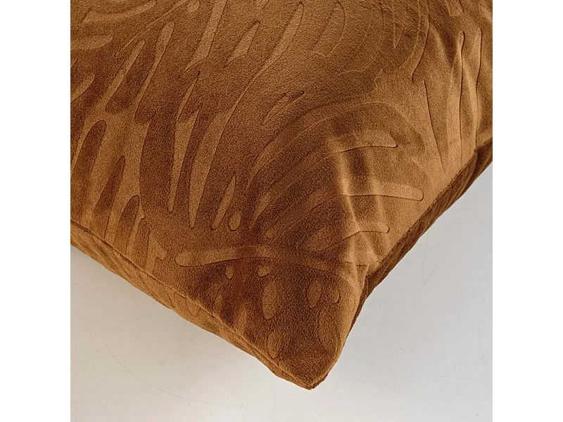 Coussin Déco Velours "Analia" 50x50cm Camel