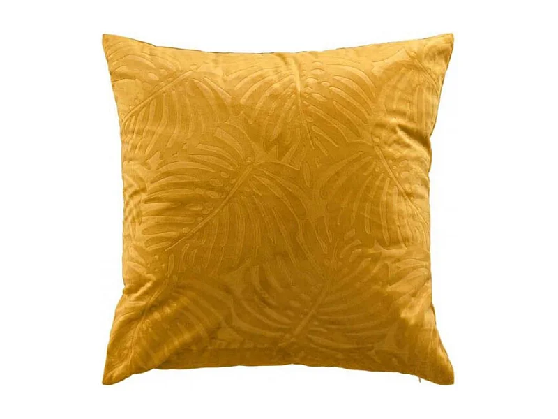 Coussin Déco Velours "Analia" 50x50cm Ocre