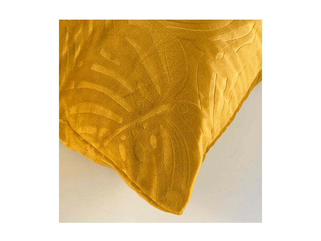 Coussin Déco Velours "Analia" 50x50cm Ocre