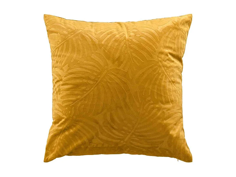 Coussin Déco Velours "Analia" 50x50cm Ocre