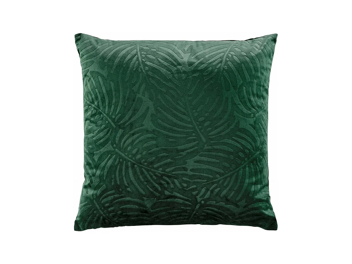 Coussin Déco Velours "Analia" 50x50cm Vert Sapin