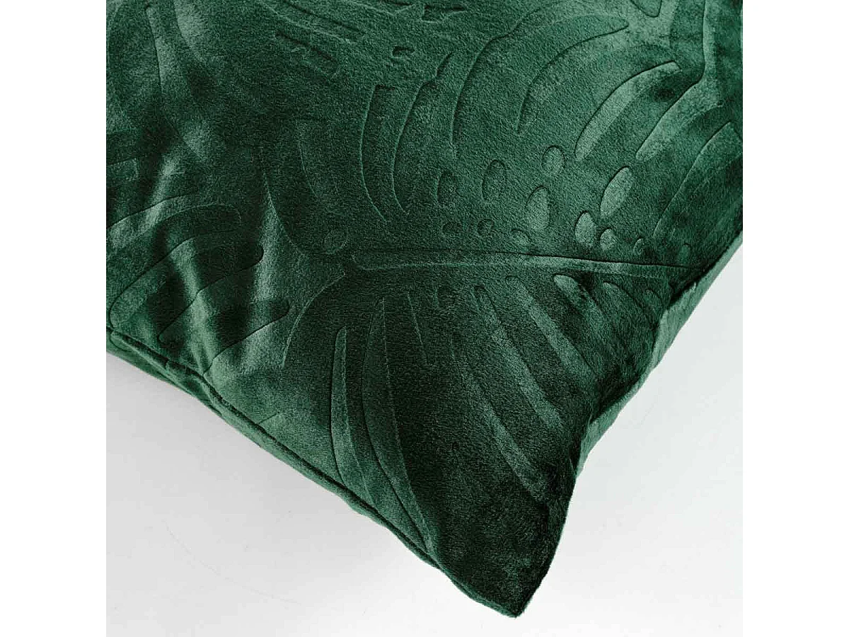 Coussin Déco Velours "Analia" 50x50cm Vert Sapin