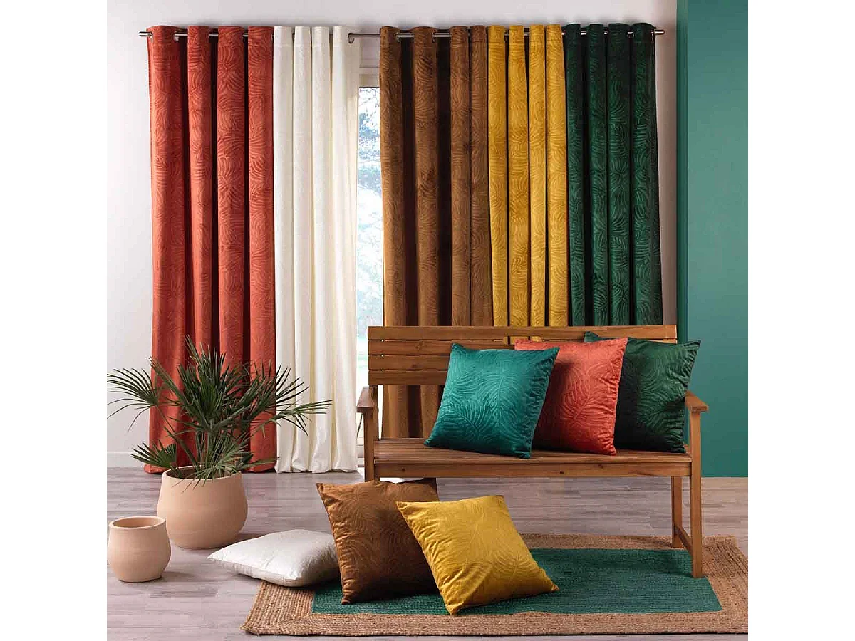 Coussin Déco Velours "Analia" 50x50cm Vert Sapin