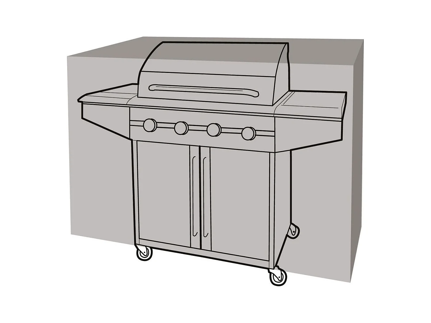 Housse de protection barbecue rectangulaire 165 cm de long