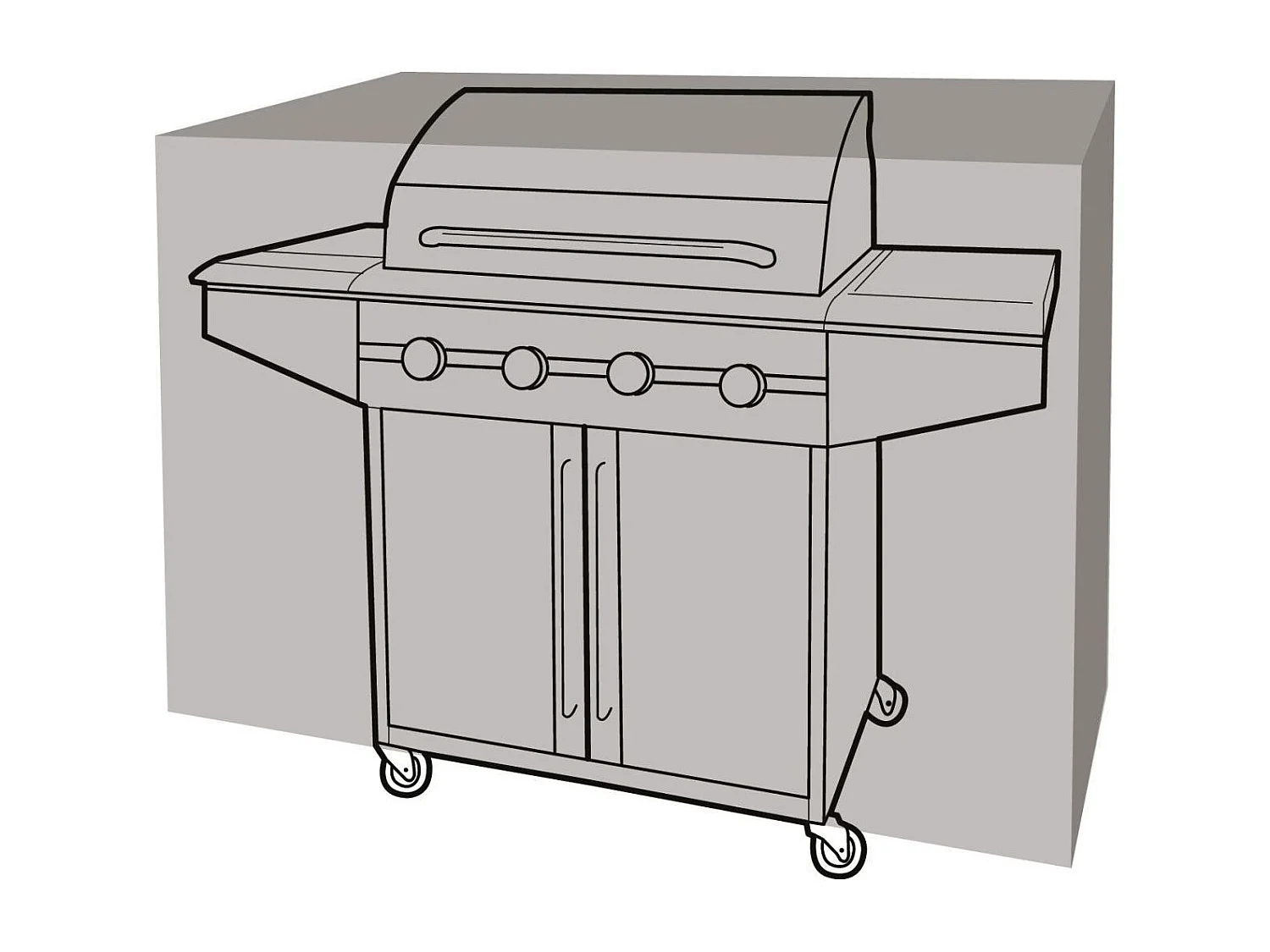 Housse de protection barbecue rectangulaire 165 cm de long