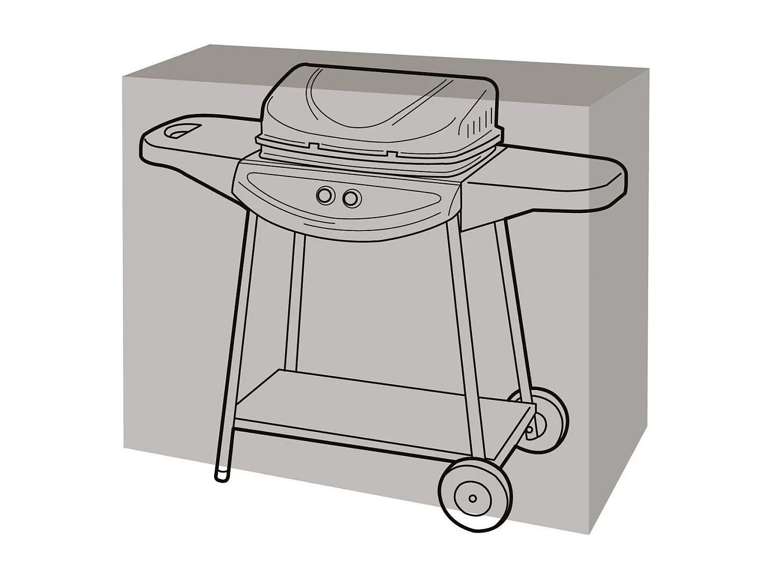 Cubierta de barbacoa rectangular de 124 cm de longitud