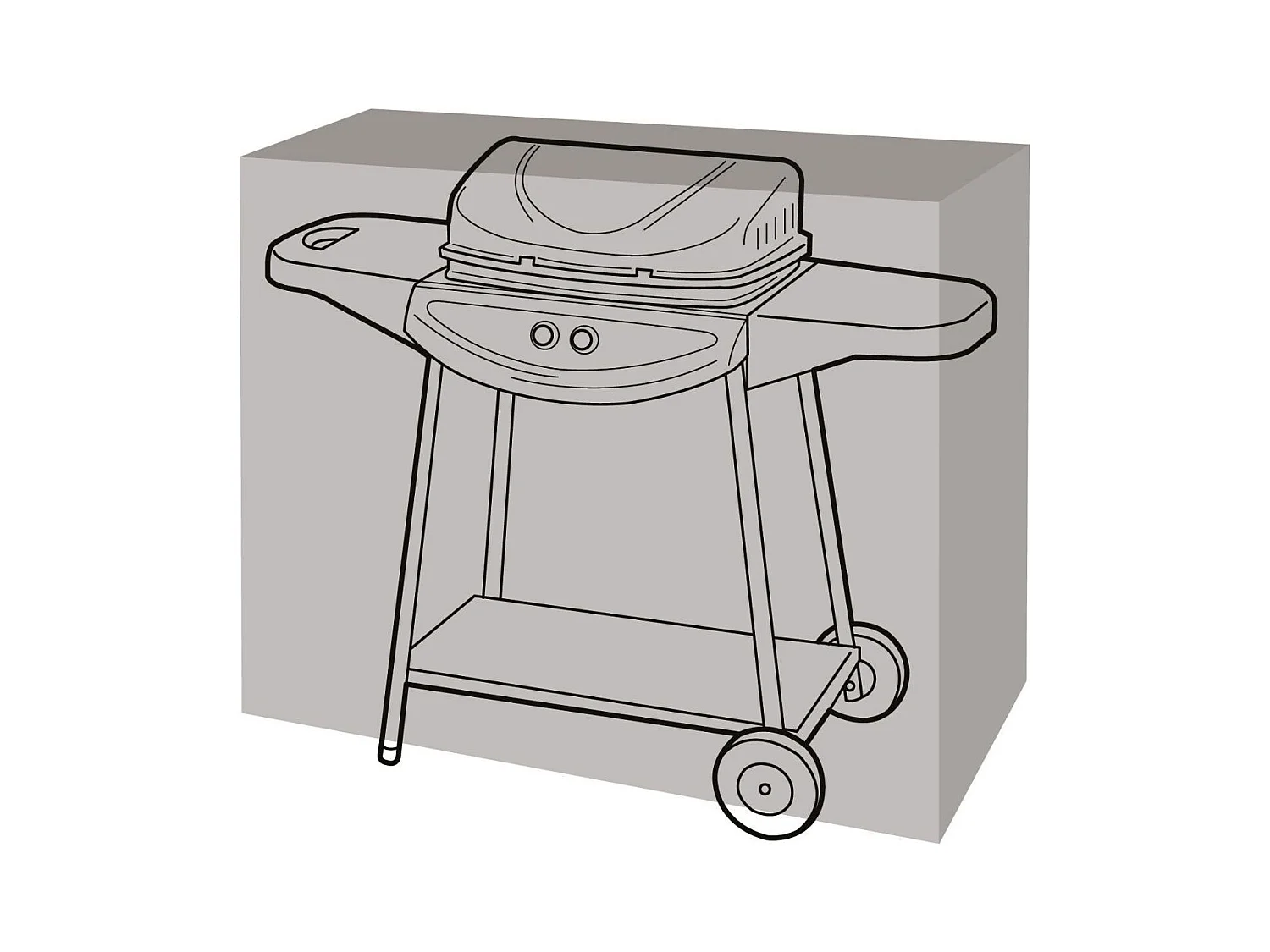 Housse de protection barbecue rectangulaire 124 cm de long