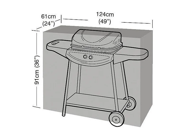 Housse de protection barbecue rectangulaire 124 cm de long