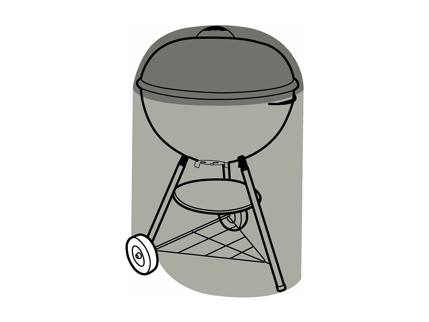 Coperchio rotondo per barbecue 71 cm