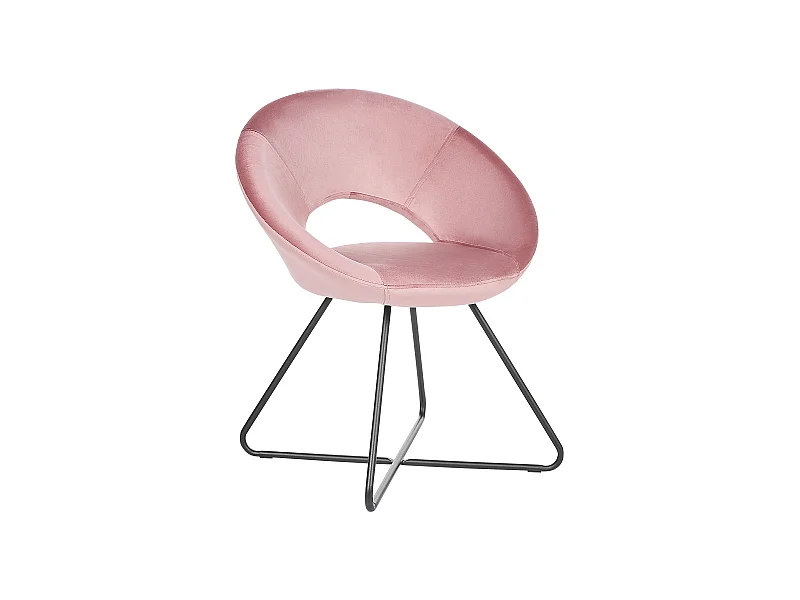 Sedia da pranzo RACHEL Velluto Rosa