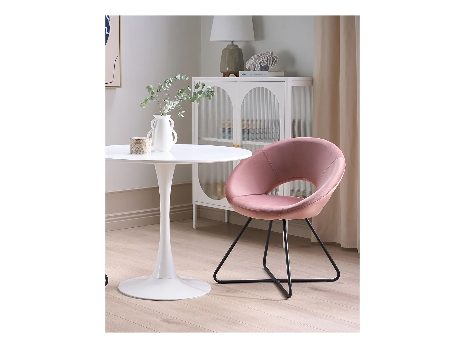 Eetkamerstoel RACHEL Fluweel Roze